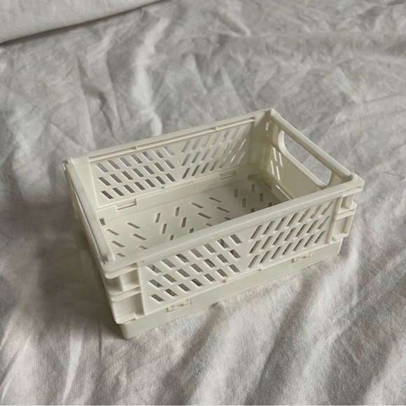 Cream Folding Crate Organizer - Picture 1 of 3